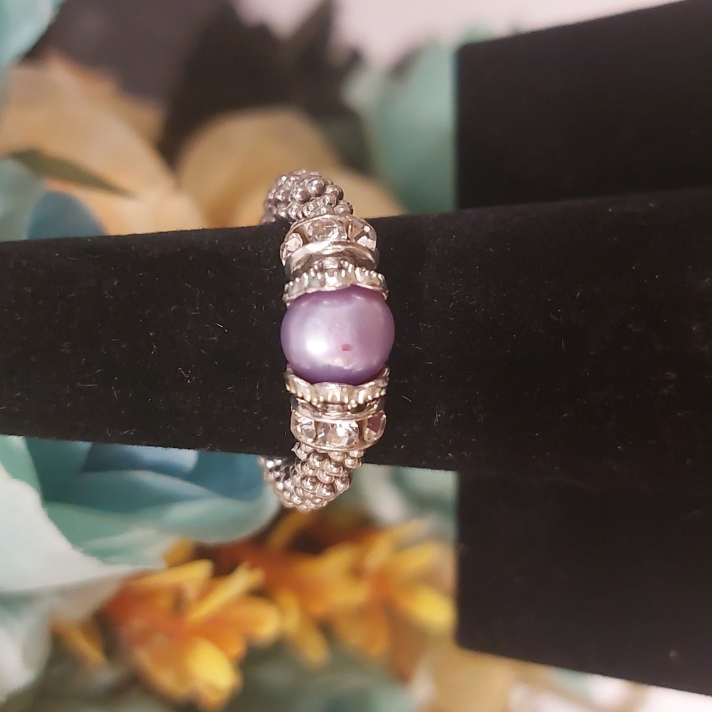 Freshwater Pearl Handmade Beaded Ring - OSFM read below for Size Details